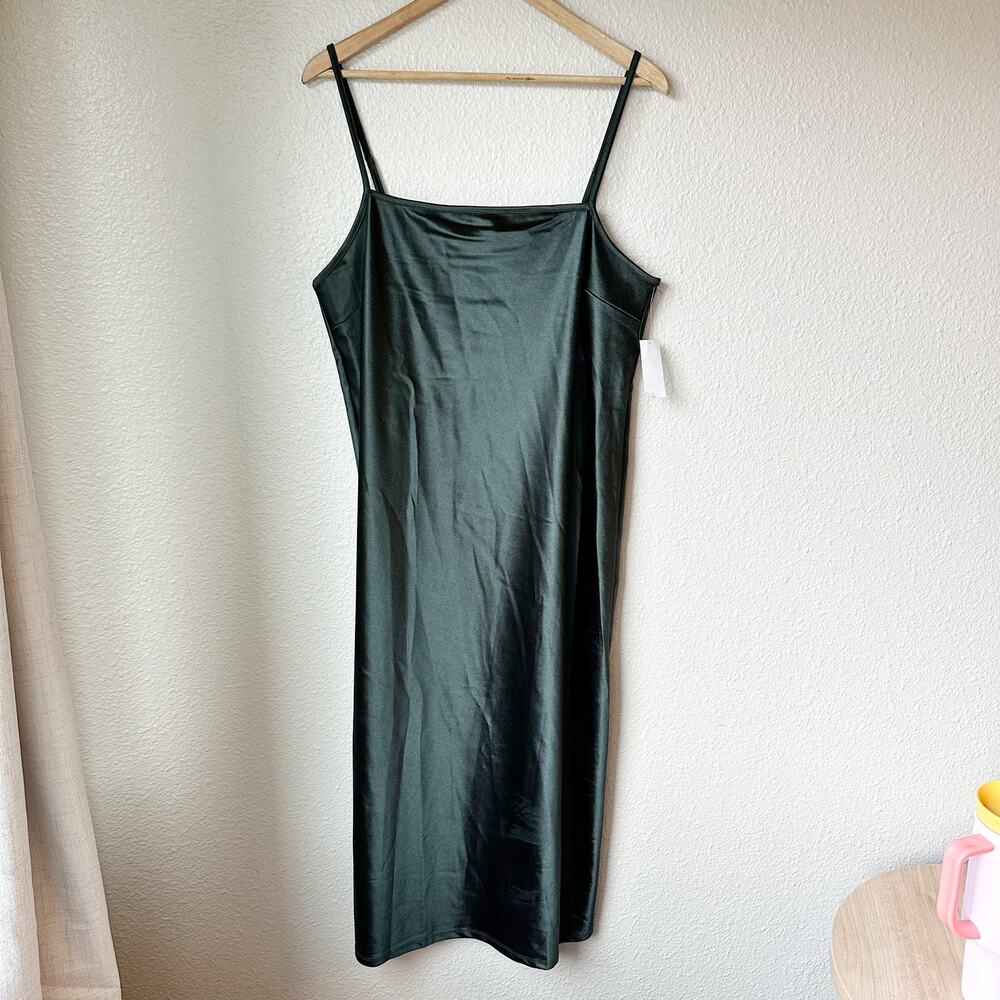 NWT Hiatus Green Square Neck Slip Dress sz XL